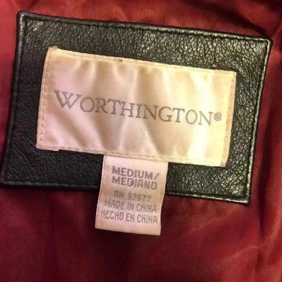 Worthington zippered leather jacket with open side pockets. - Picture 7 of 9